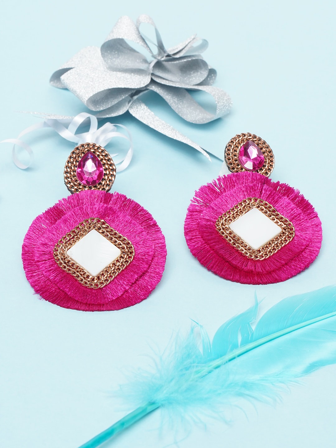 

Awadhi Pink Drop Earrings