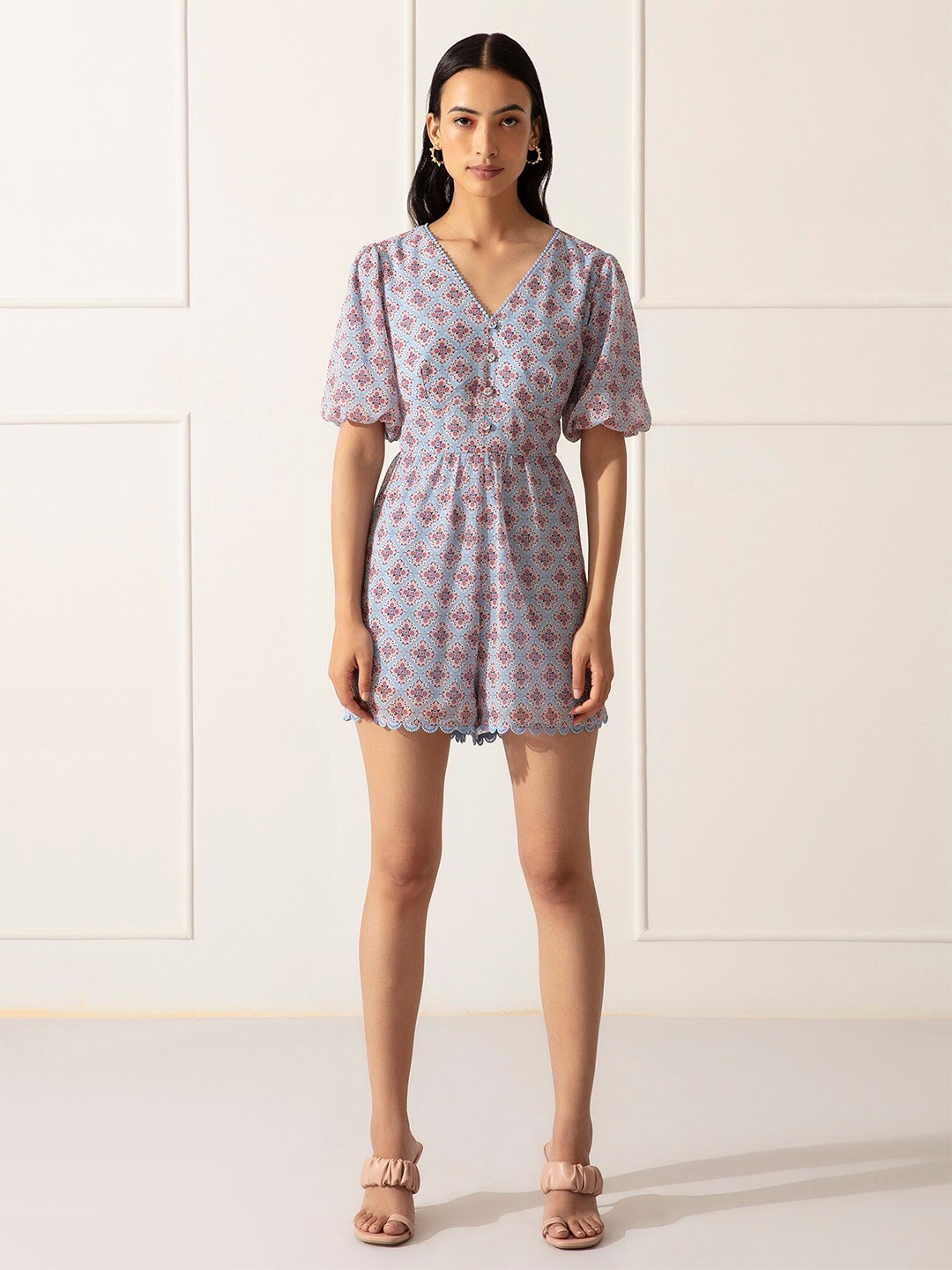 

20Dresses Blue & Pink Printed Jumpsuit
