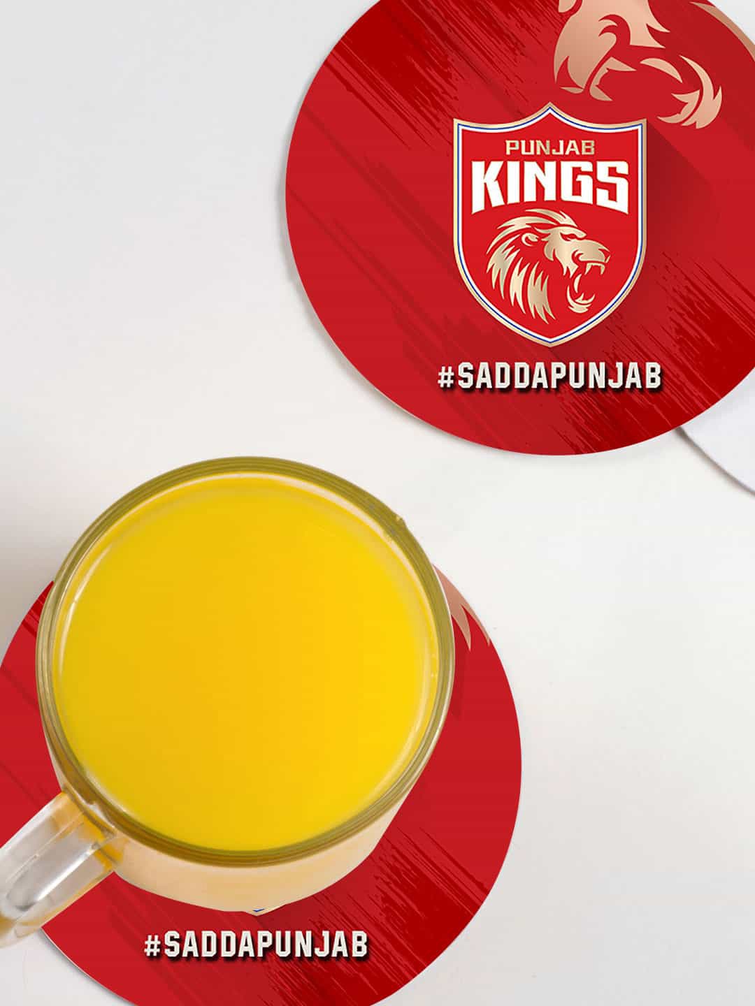 

macmerise Set of 6 Multicoloured Sadda Punjab Kings Coasters, Multi