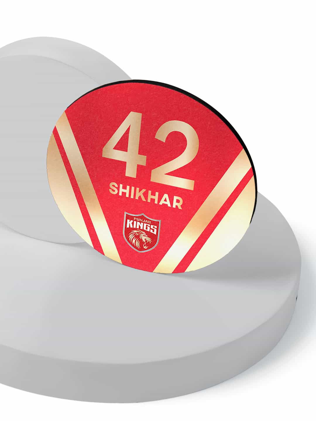 

macmerise Set of 6 Punjab Kings Gear Up Printed Round Coasters, Red