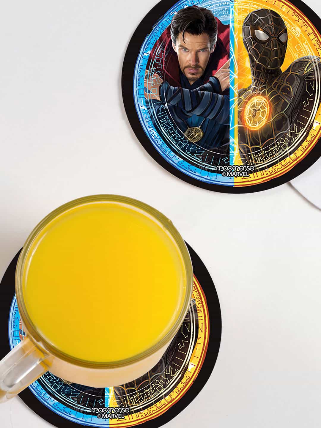 

macmerise Set of 6 Multicoloured Strange Parker Alliance Circular Coasters, Multi