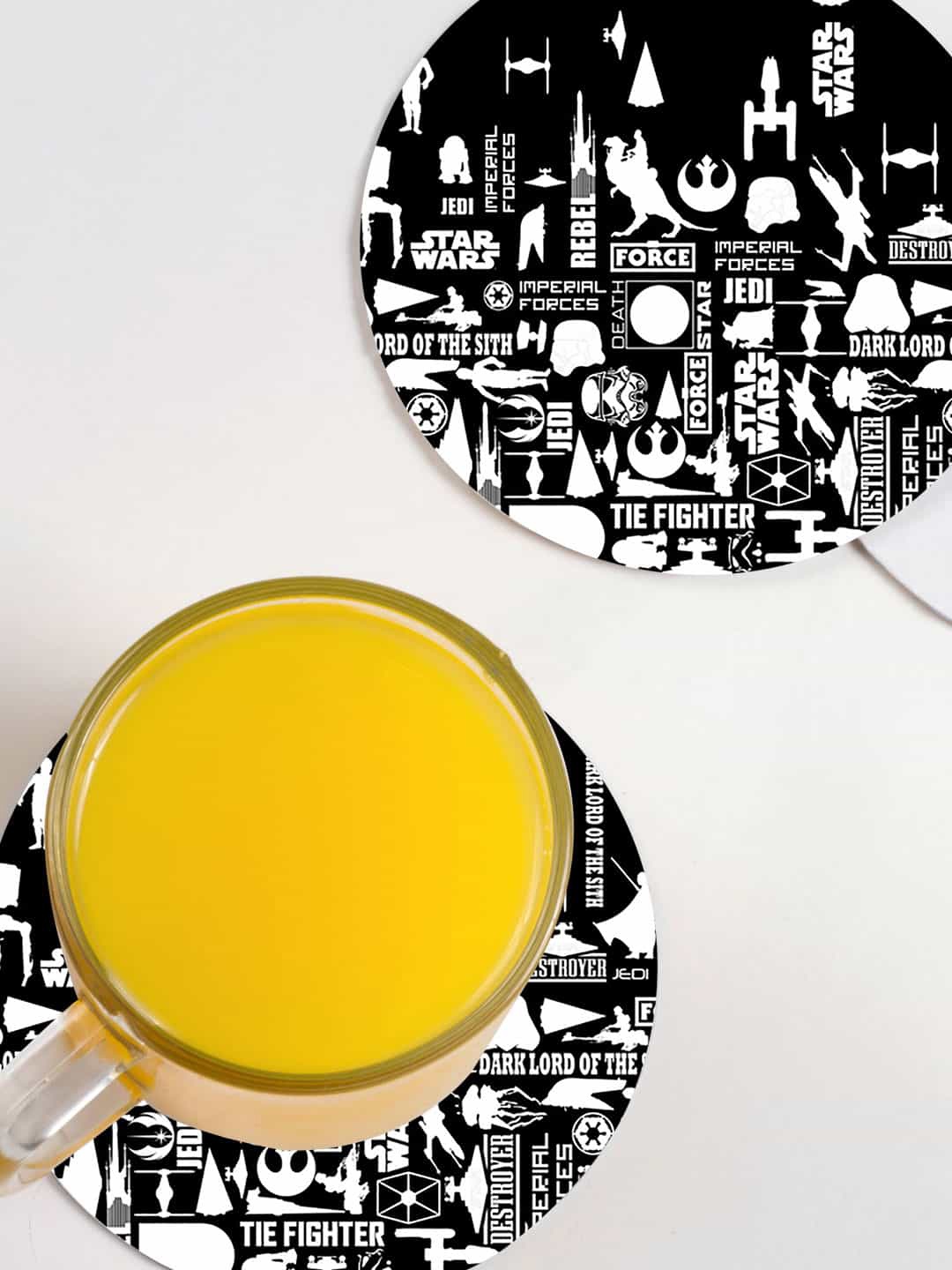 

macmerise Set of 6 Star Wars Era Circular Coasters, White