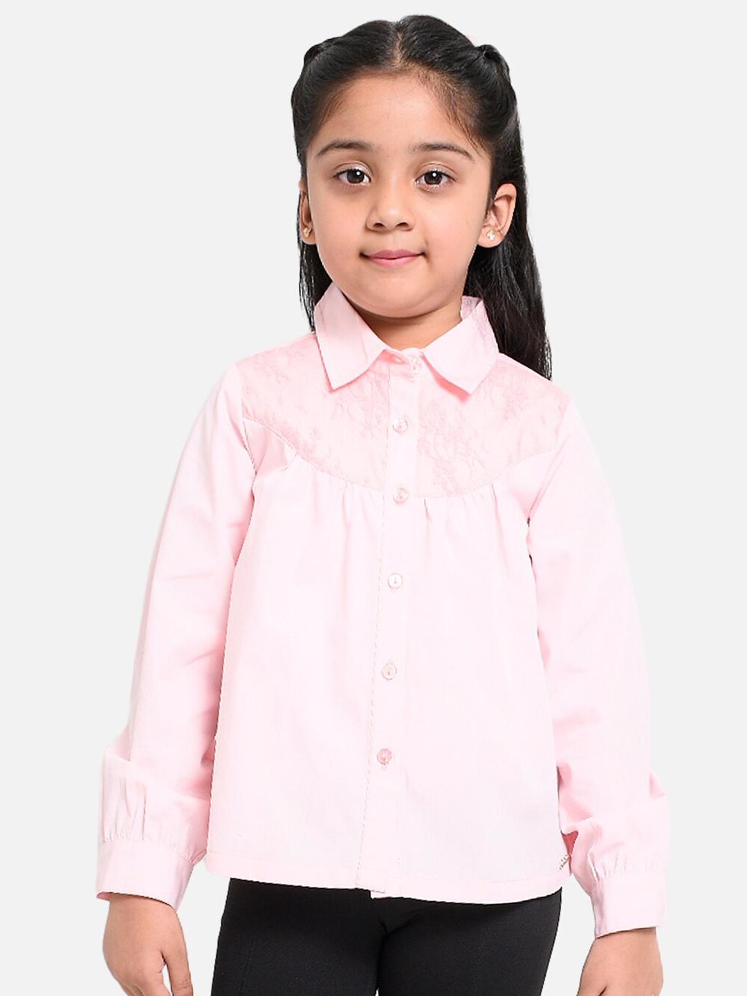 

Nauti Nati Girls Pink Comfort Cotton Casual Shirt