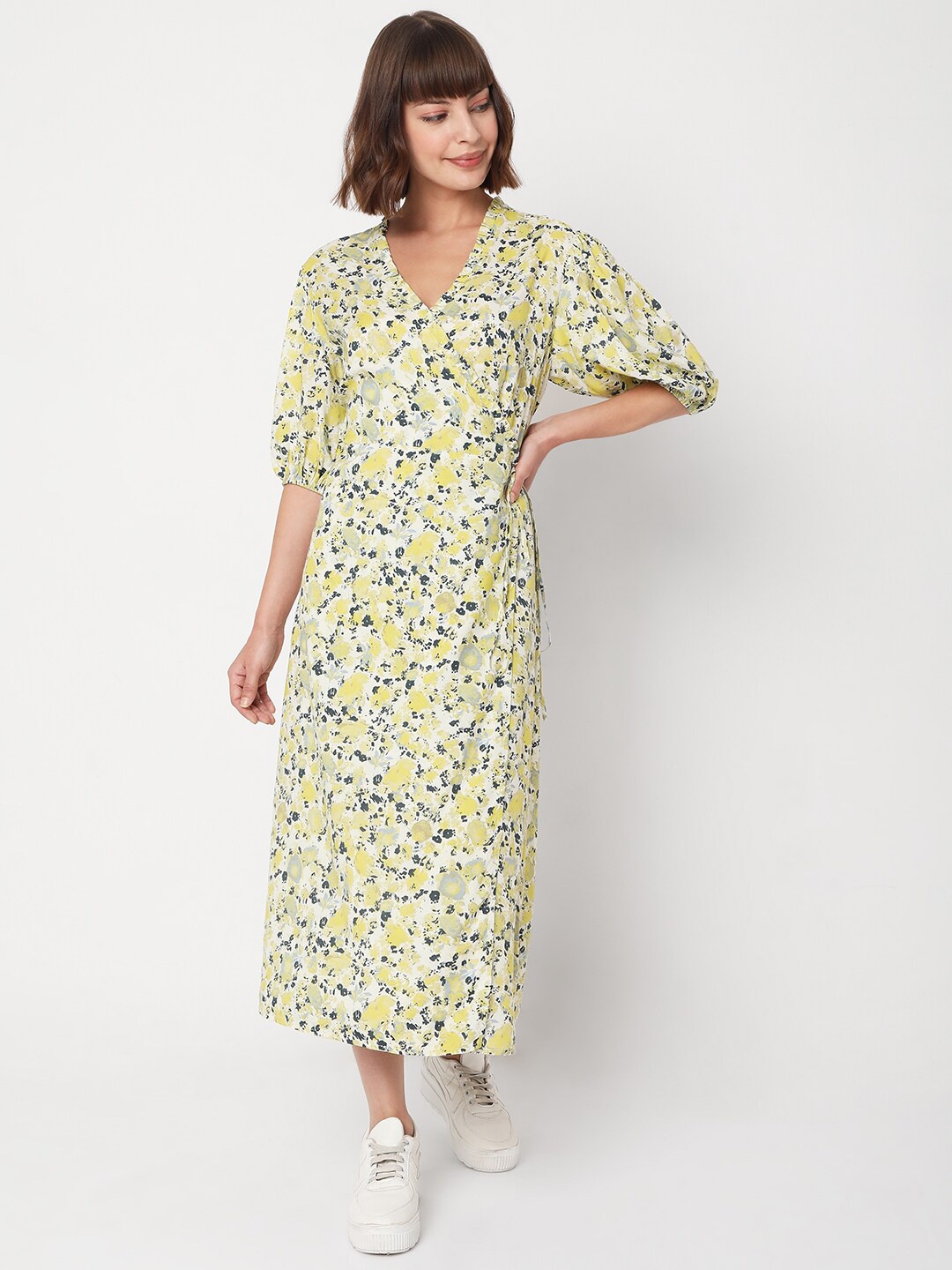 

Vero Moda Green Floral A-Line Maxi Dress