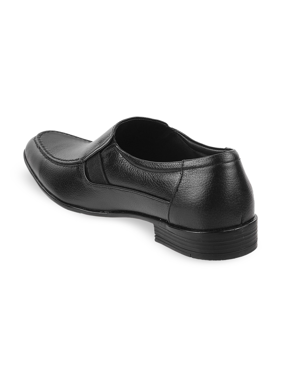 

Metro Men Black Solid Leather Formal Slip-on Loafers