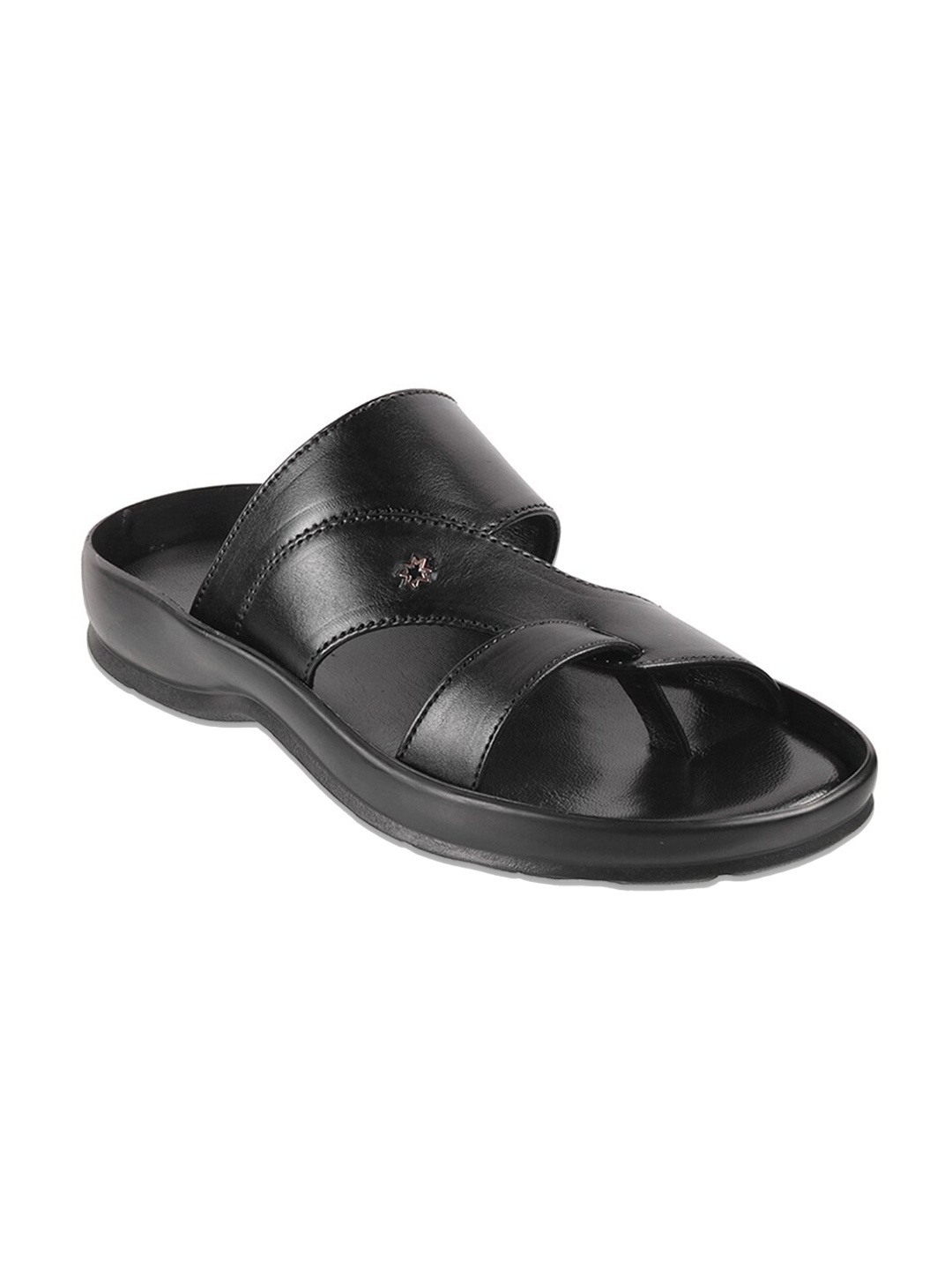 

Metro Men Black Leather Comfort Sandals