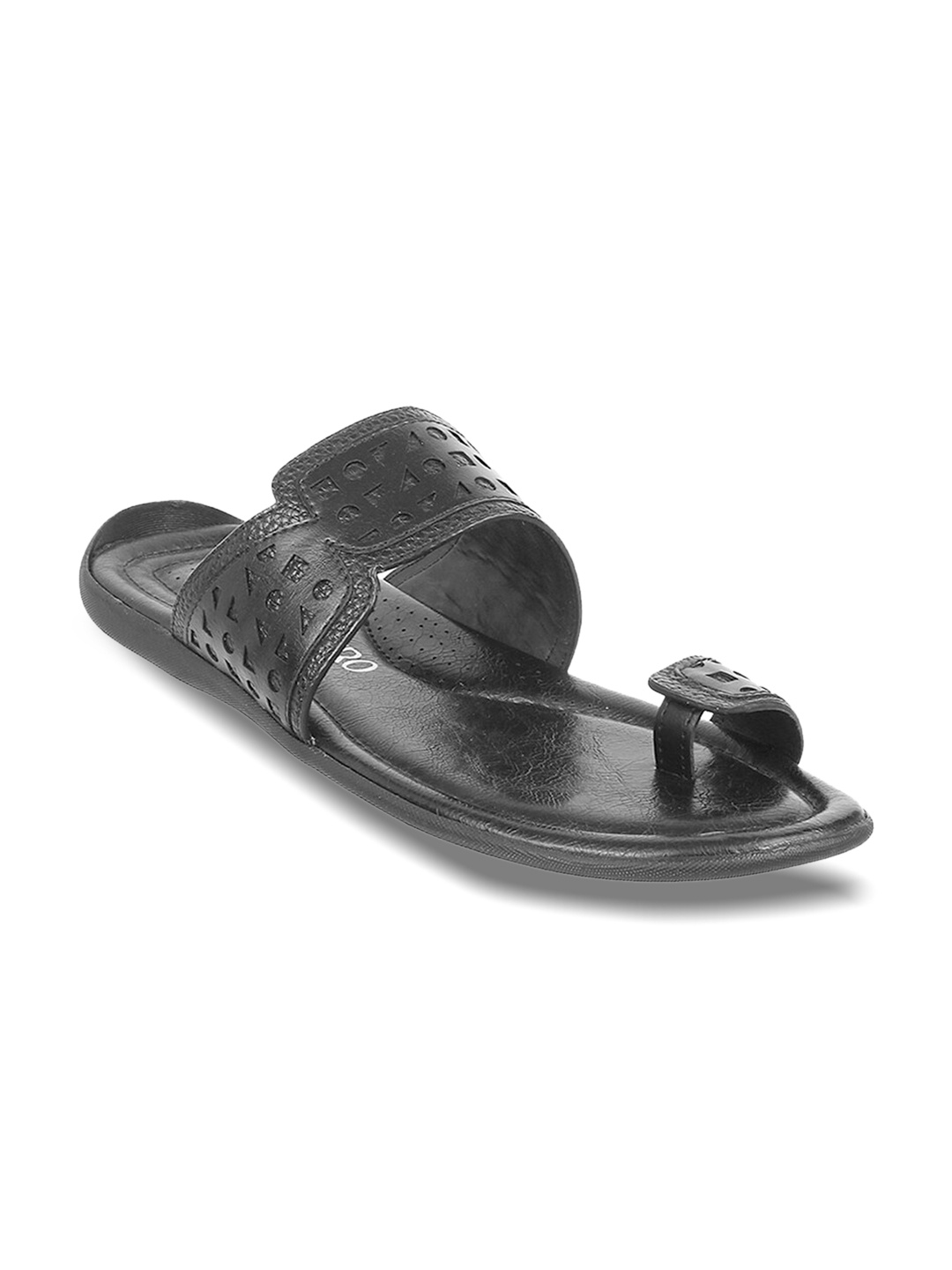

Metro Men Black Leather Comfort Sandals