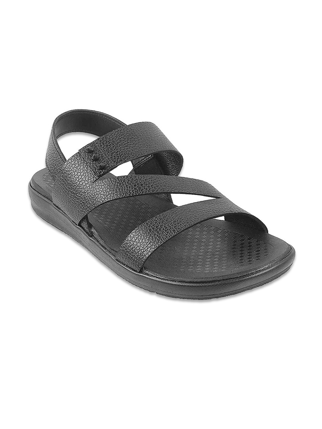 

Metro Men Black Leather Comfort Sandals