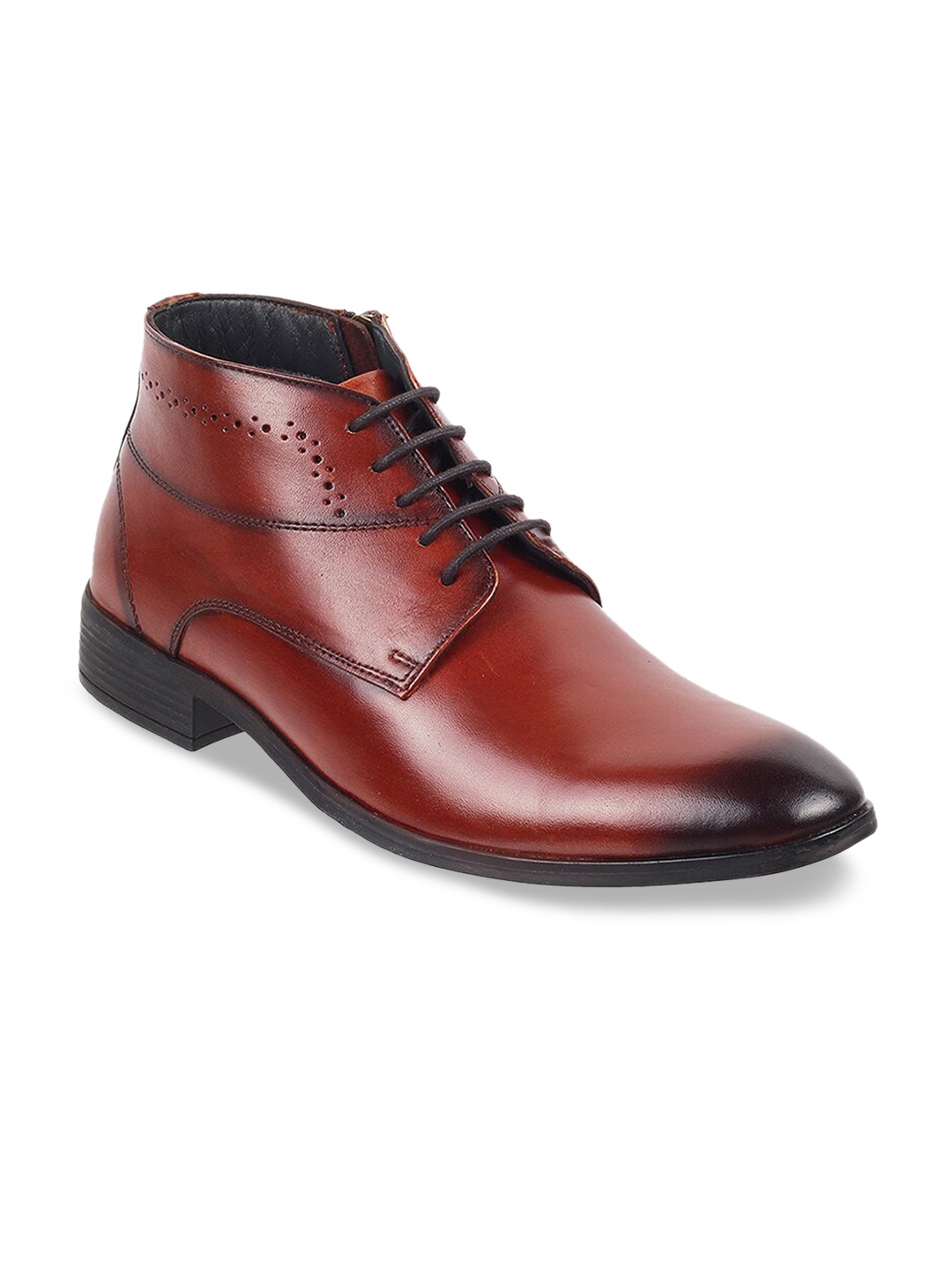 

Metro Men Tan -Brown Solid Leather Formal Boots
