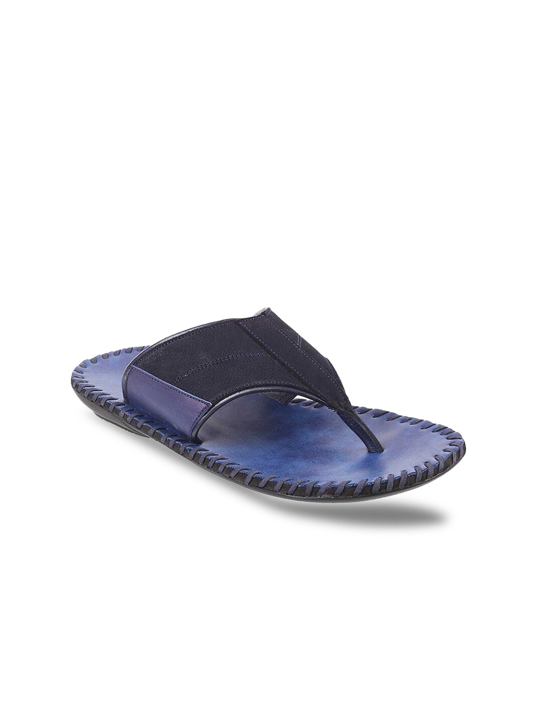 

Metro Men Navy Blue Leather Comfort Sandals