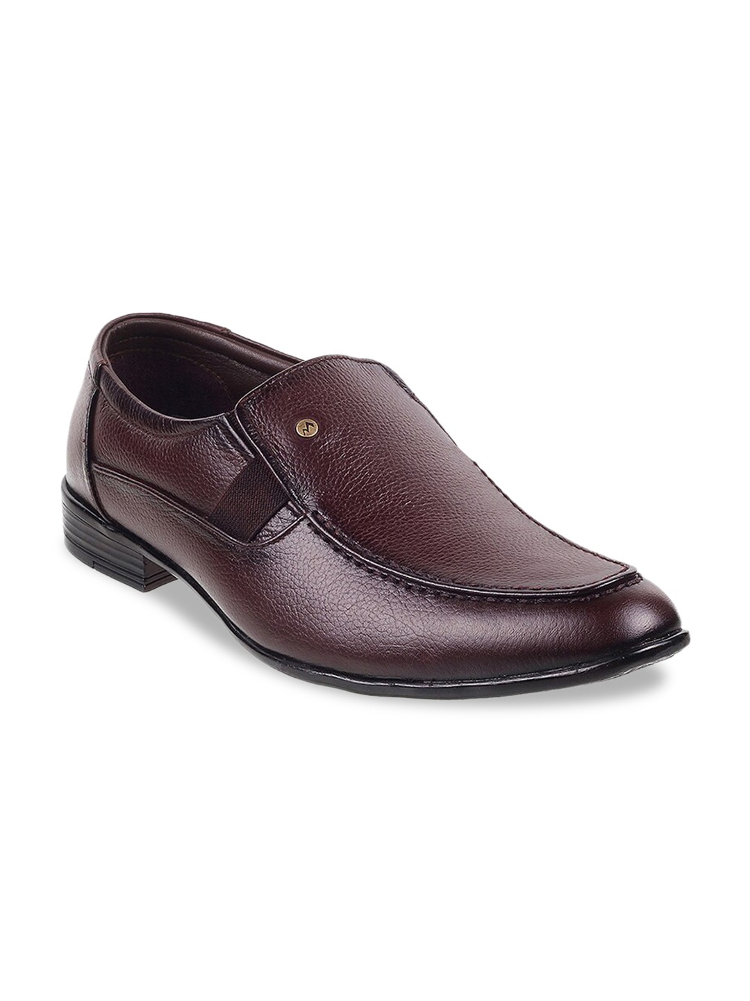 

Metro Men Brown Solid Leather Formal Loafers