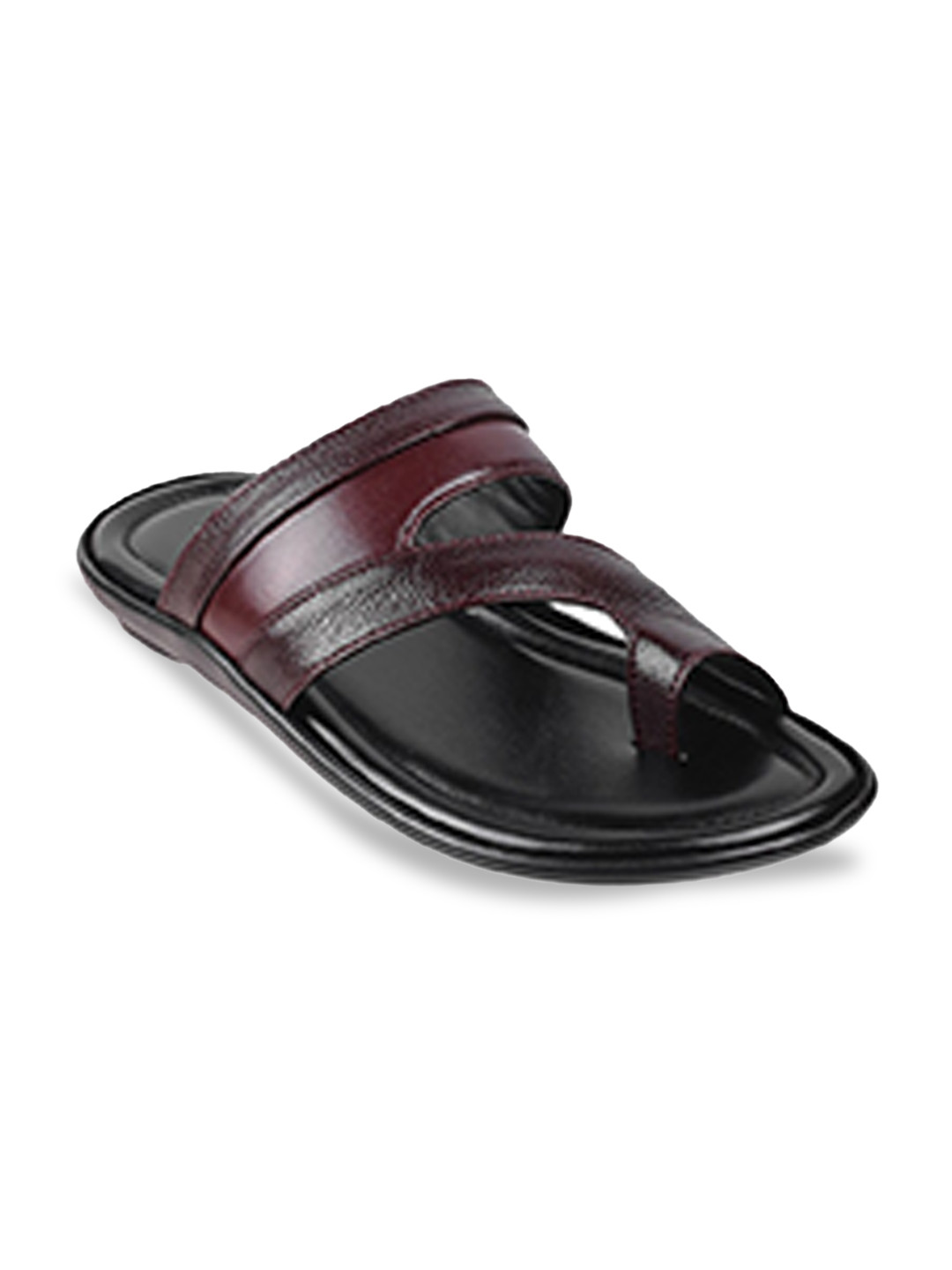 

Metro Men Maroon & Black Leather Comfort Sandals
