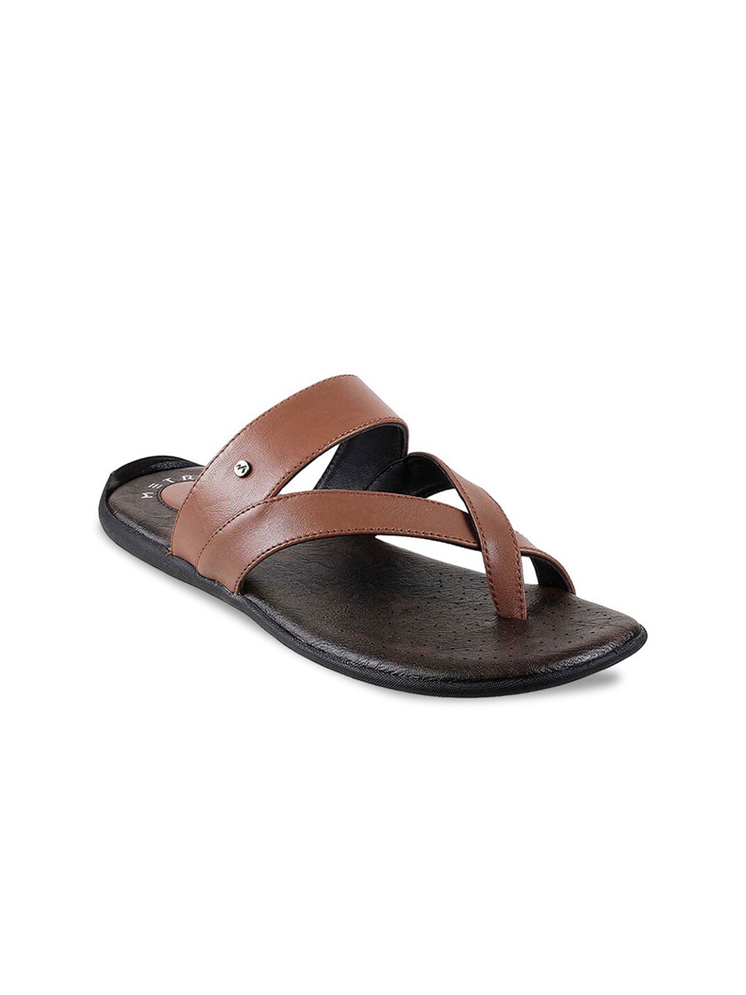 

Metro Men Tan & Black Comfort Sandals