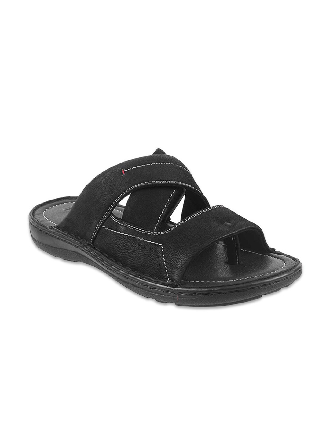 

Metro Men Black Leather Comfort Sandals