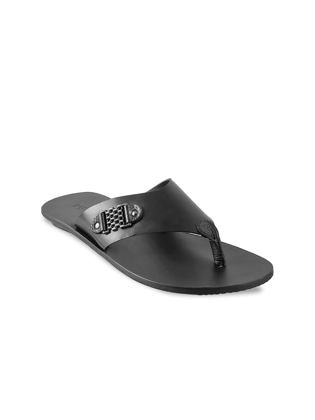 

Metro Men Black Leather Comfort Sandals
