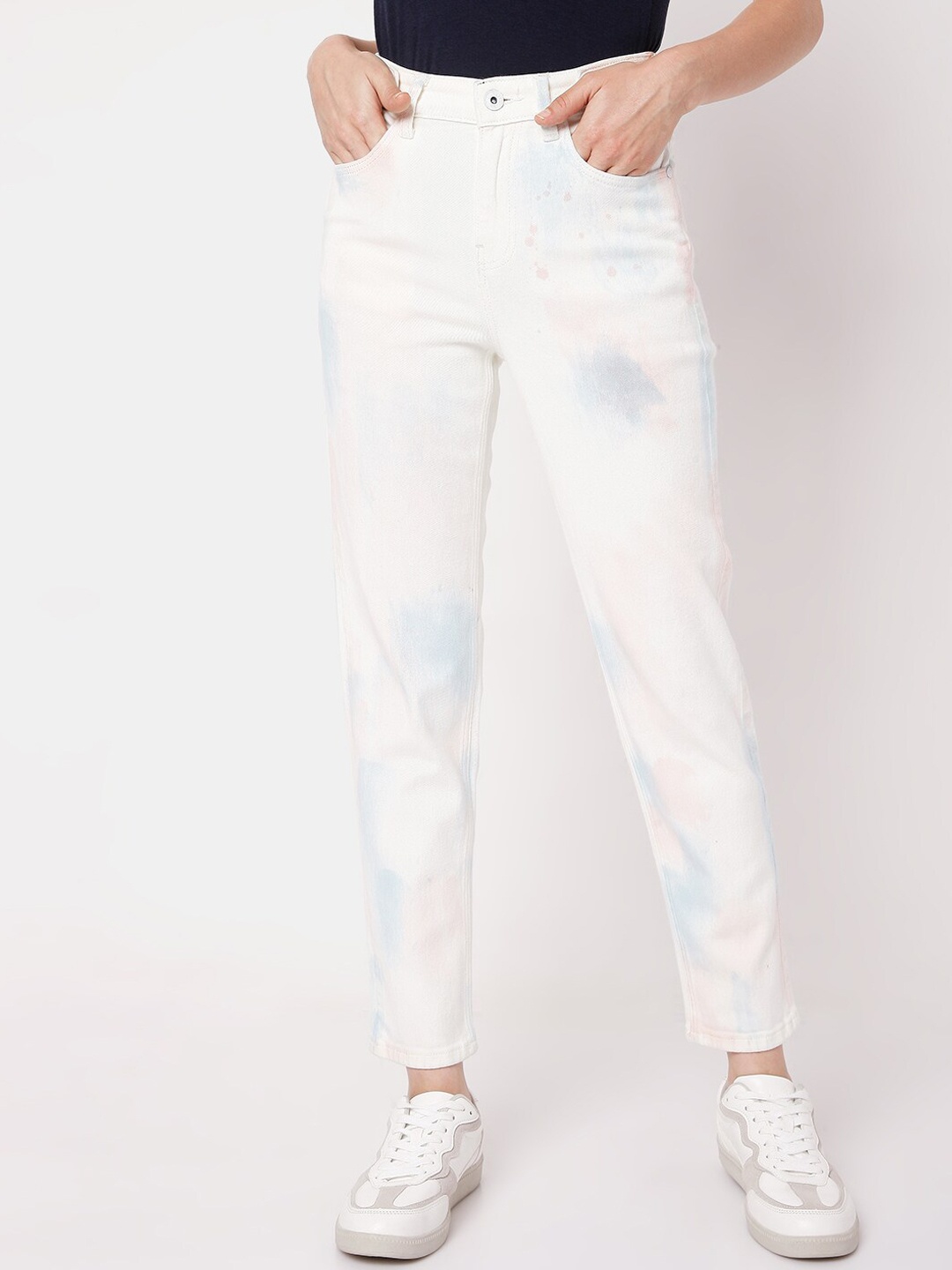 

Vero Moda Women White Slim Fit High-Rise Jeans