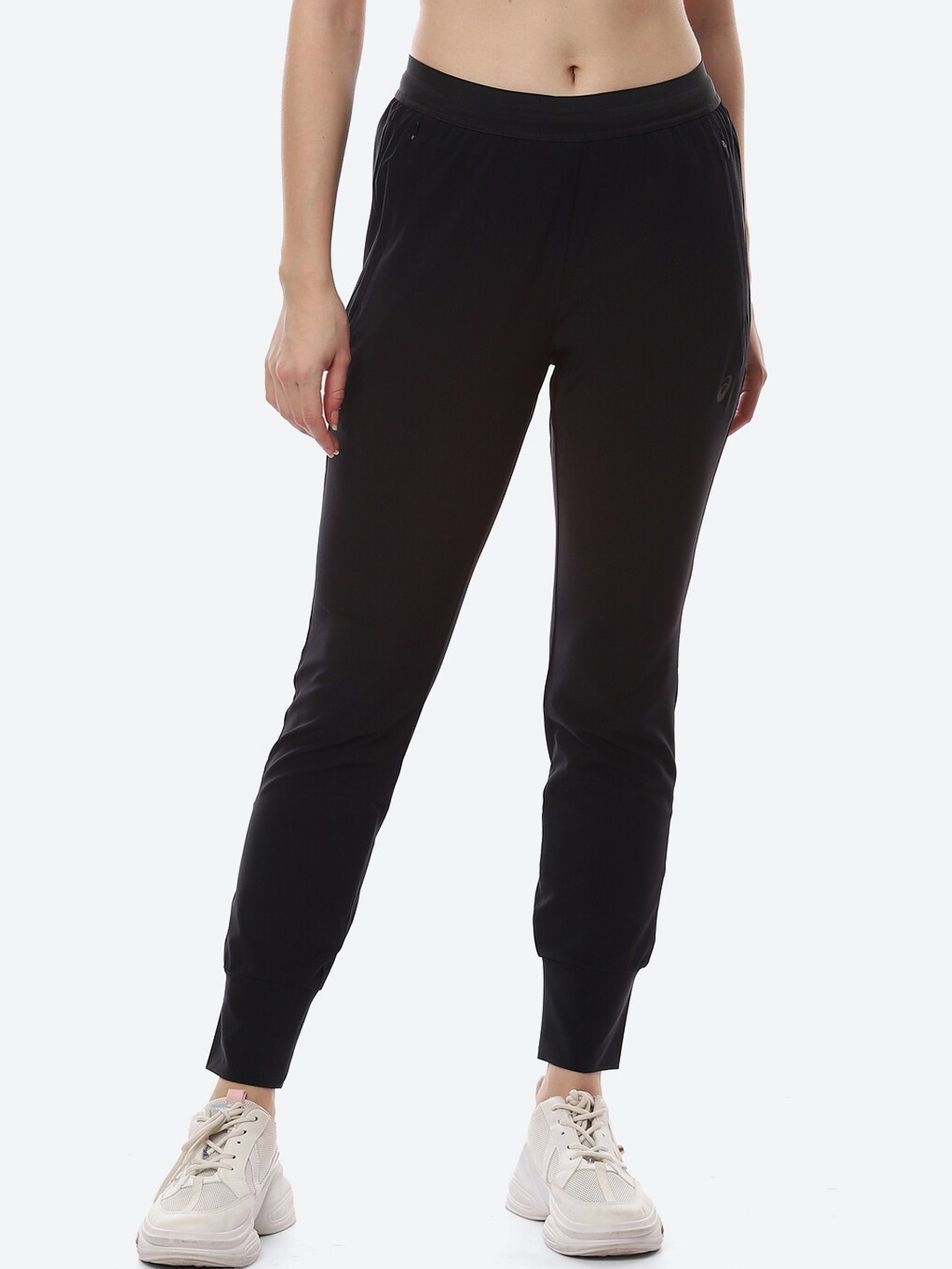 

ASICS Women Stretch Woven Solid Track Pants, Black