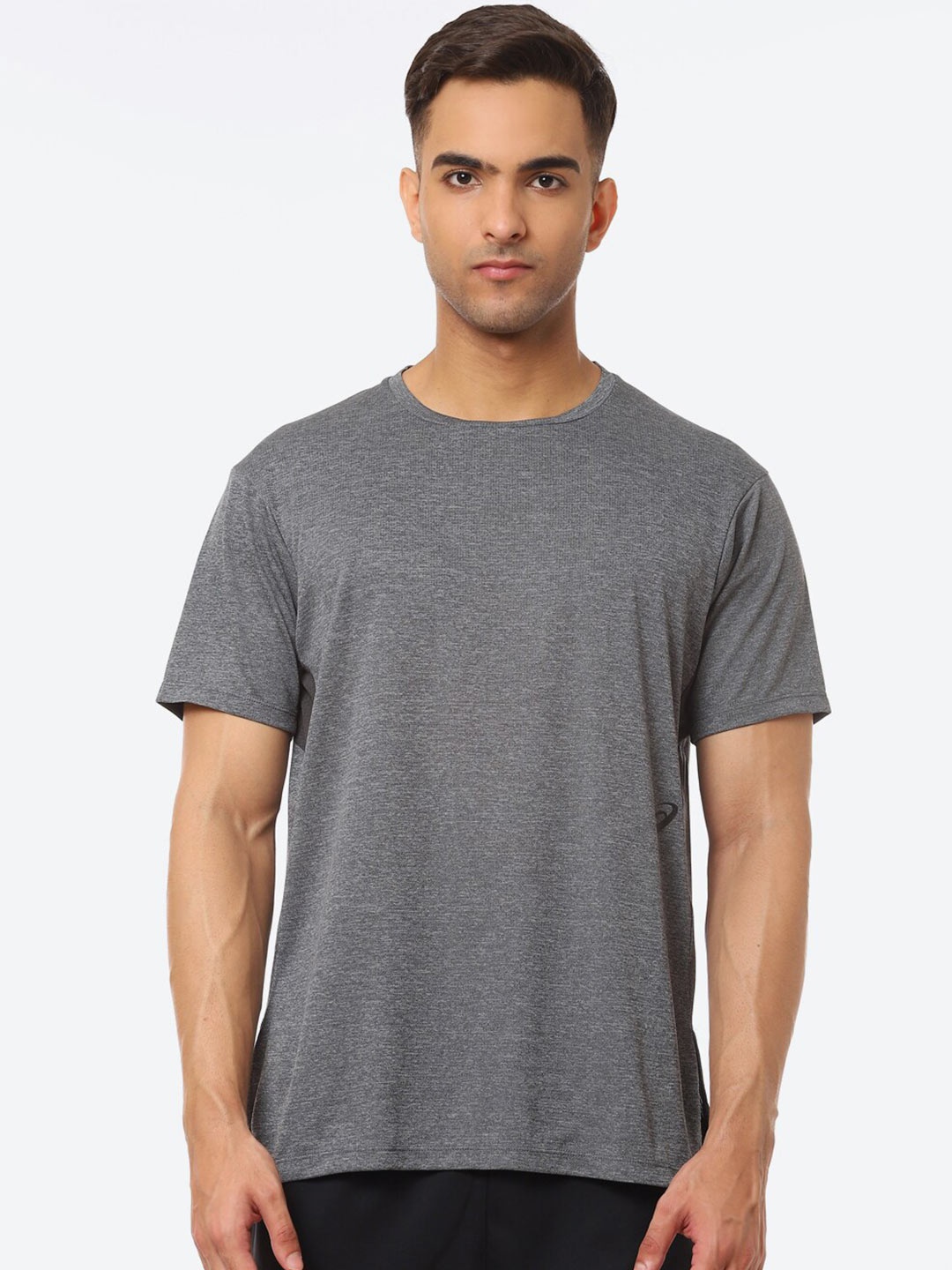 

ASICS M GEL-Cool Print SS Men Grey Solid T-shirt