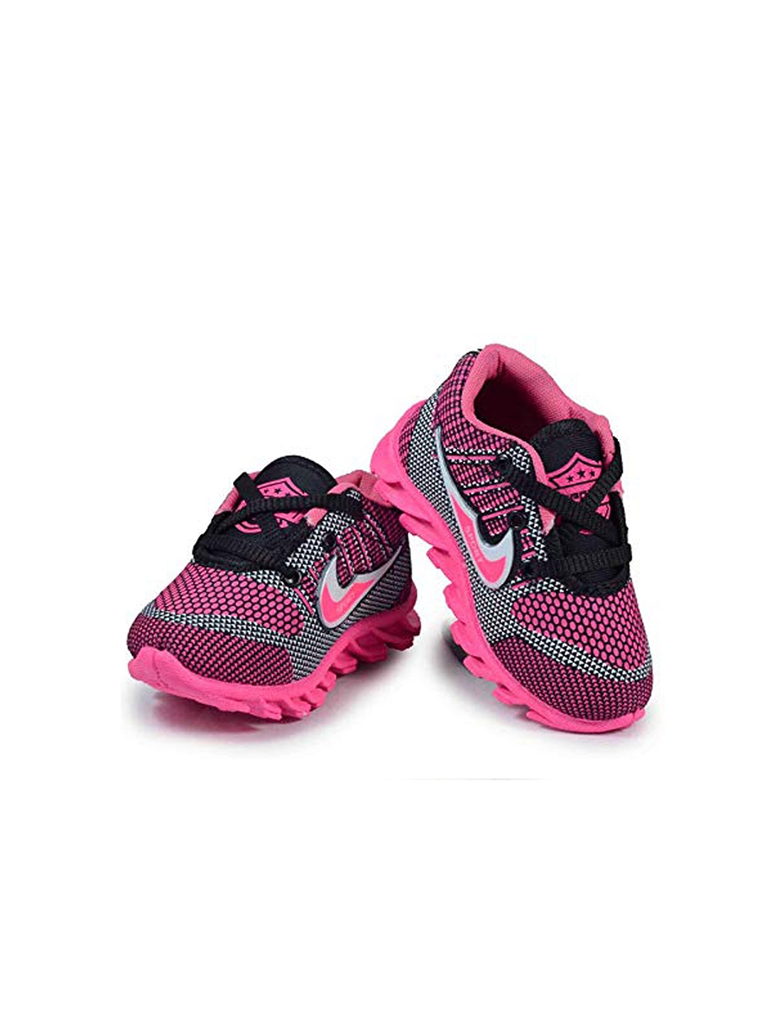 

Smartots Unisex Kids Pink Woven Design Sneakers