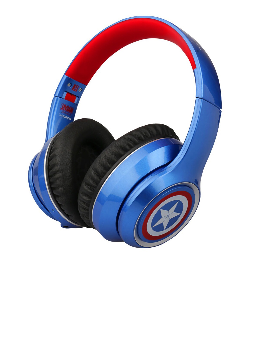 

macmerise Blue Red Printed Bluetooth On Ear Headphones with 9 Hrs Battery & Mic