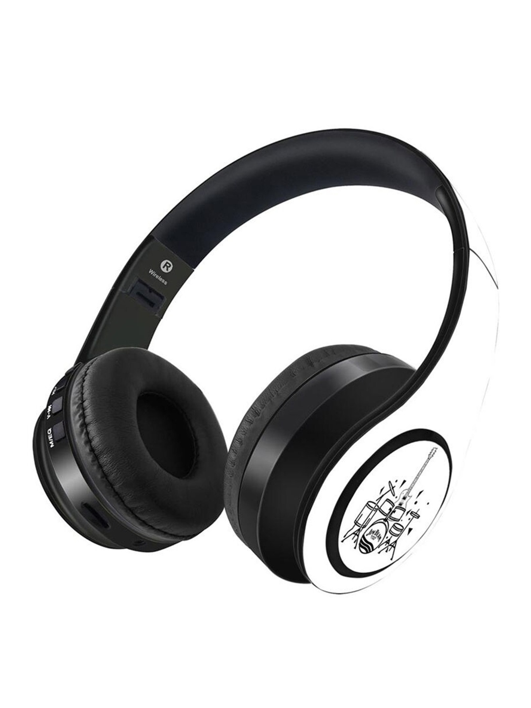 

macmerise Black & White Printed Wireless On Ear Headphones