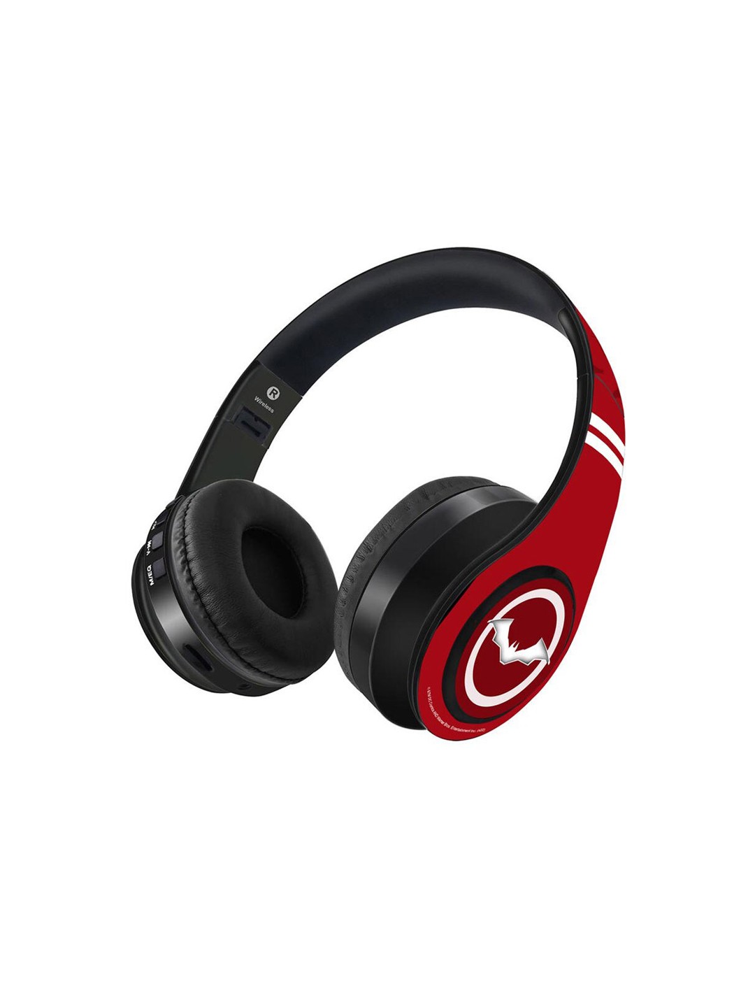 

macmerise Red & Black Printed Decibel Wireless On Ear Headphones with 9 Hrs Battery & Mic