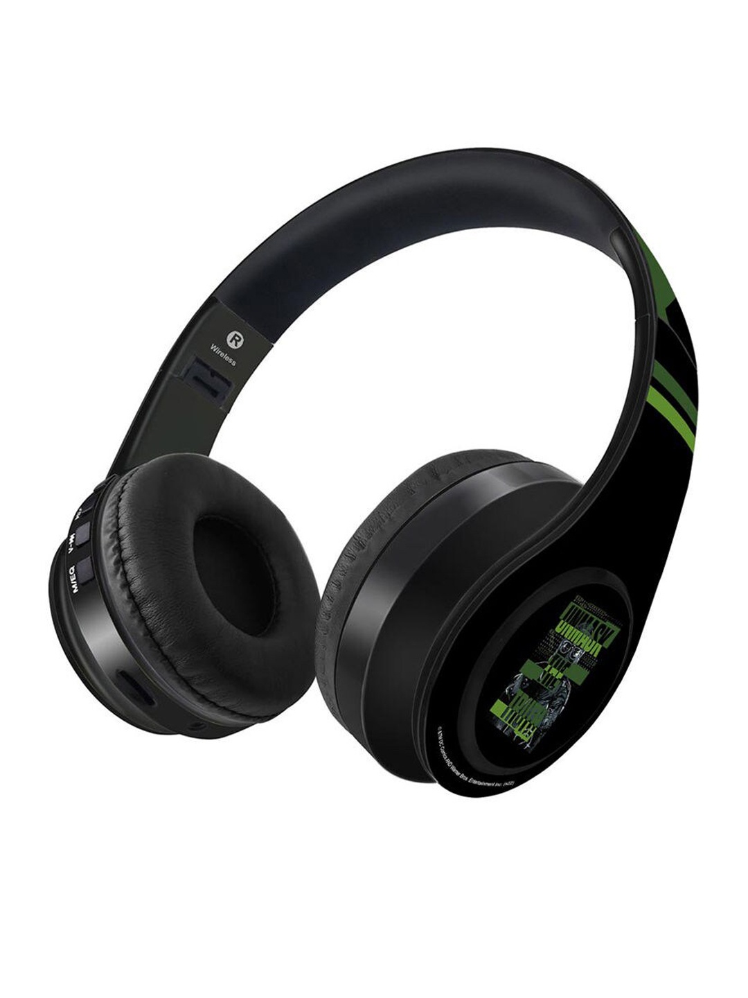 

macmerise Black & Green Unmask The Truth Printed Wireless On Ear Headphones