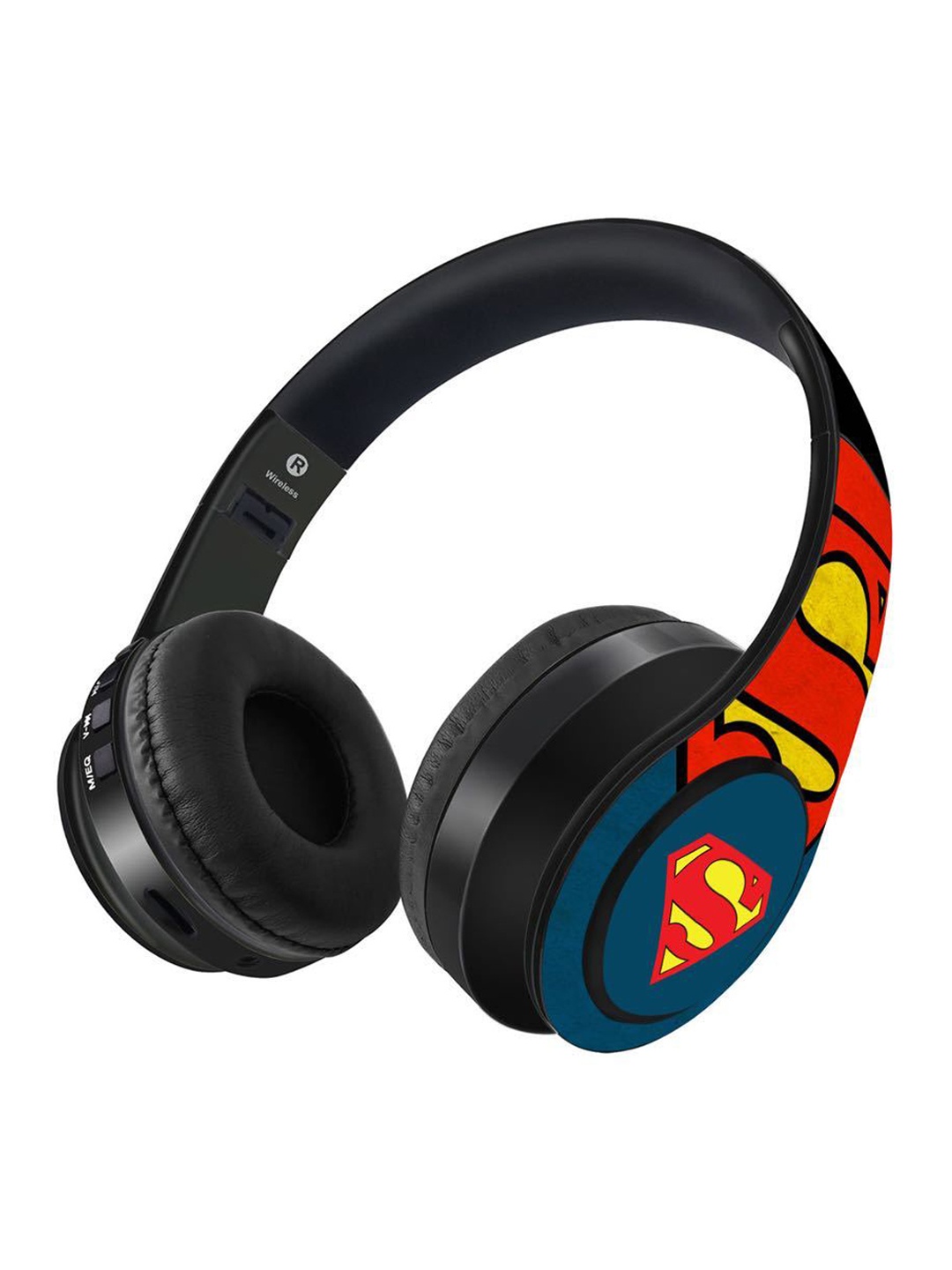 

macmerise Black Overload Superman Decibel WirelessOnEarHeadphones with 9 Hrs Battery & Mic, Blue