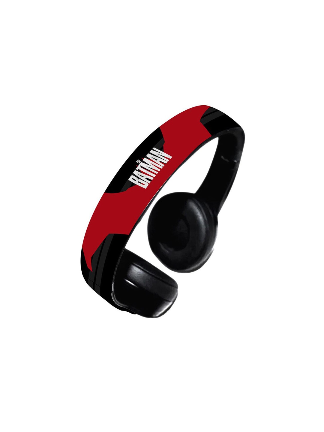 

macmerise Black Batman Logo Printed Decibel WirelessOnEarHeadphones9Hrs Battery&Mic