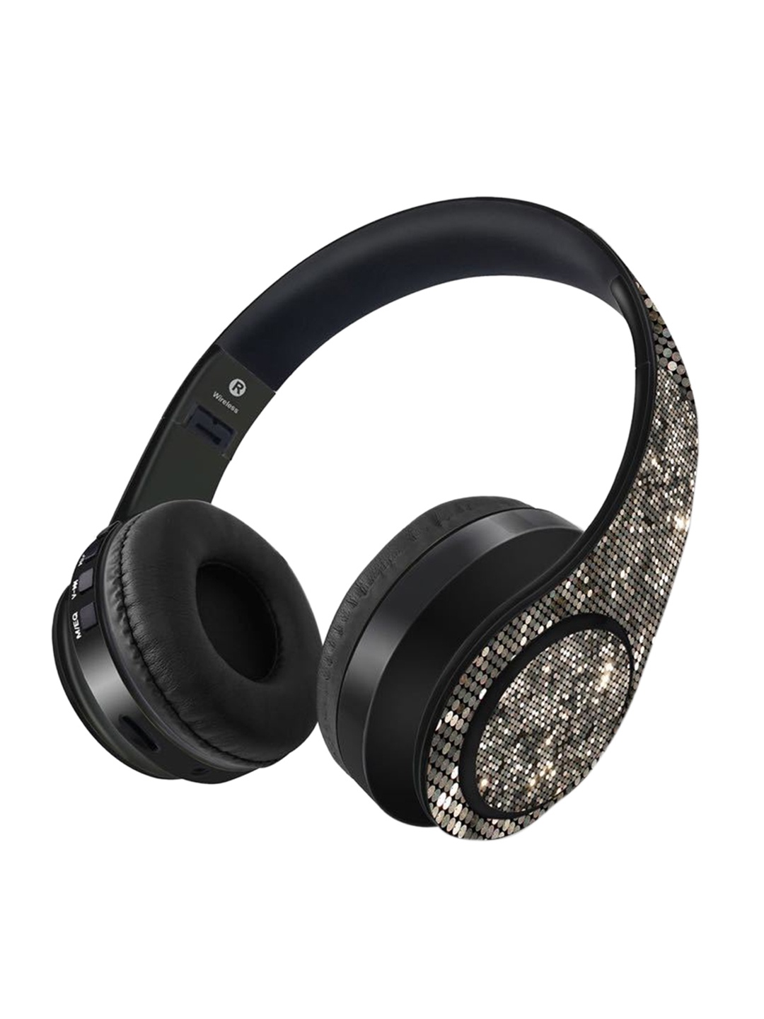 

macmerise Black Embellished Bling it On Bluetooth On Ear Headphones with 9 Hrs Battery