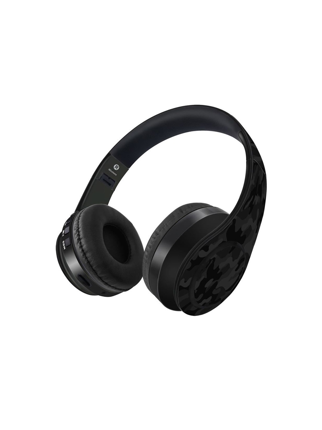 

macmerise Black Printed Camo Effect Decibel Wireless On Ear Headphones, Multi