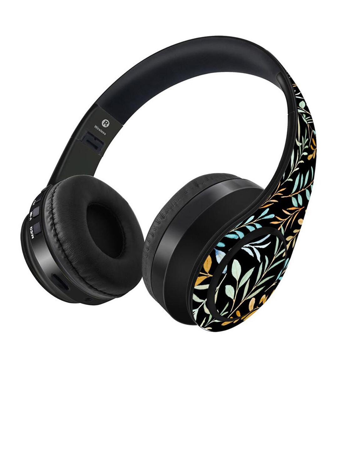 

macmerise Black Printed Aquatic Pro Bluetooth On Ear Headphones with 9 Hrs Battery & Mic