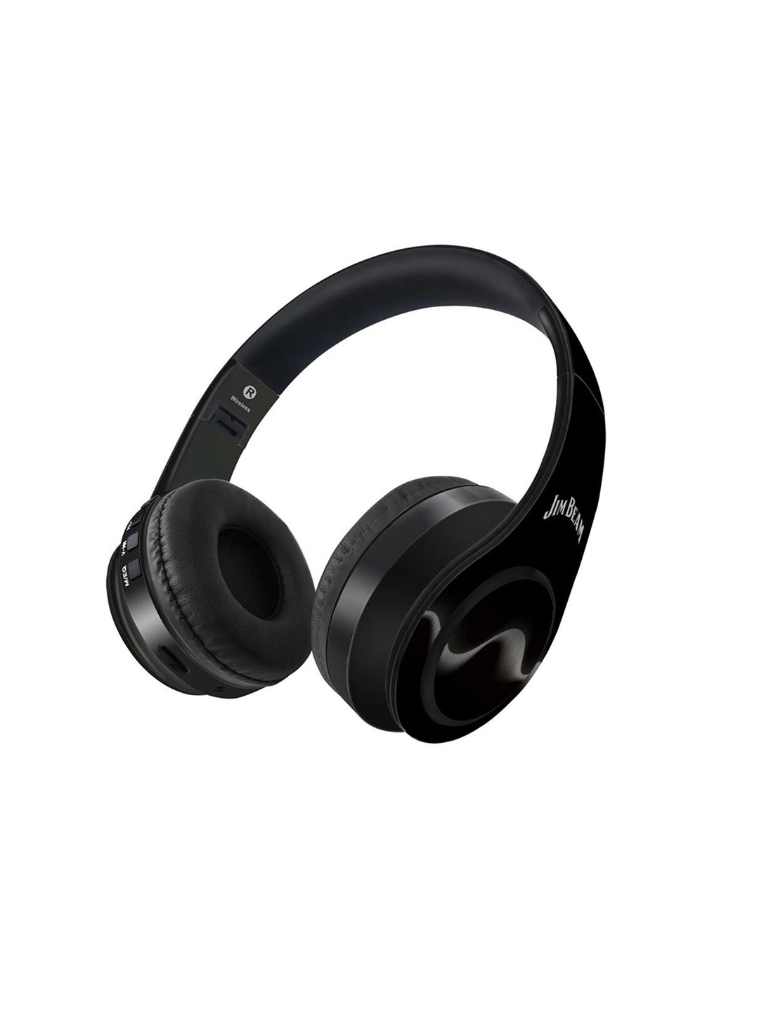 

macmerise Black Jim Beam Sound Waves Bluetooth On Ear Headphones with 9 Hrs Battery & Mic