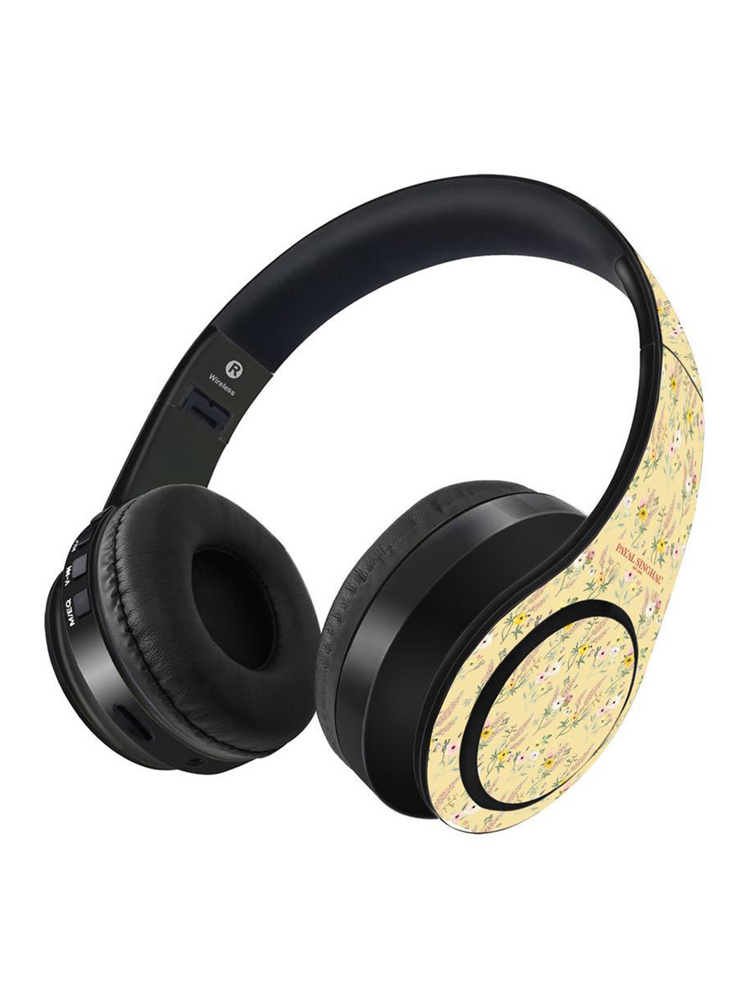 

macmerise Beige Printed Payal Singhal Lemon Garden Decibel Wireless On-Ear Headphone