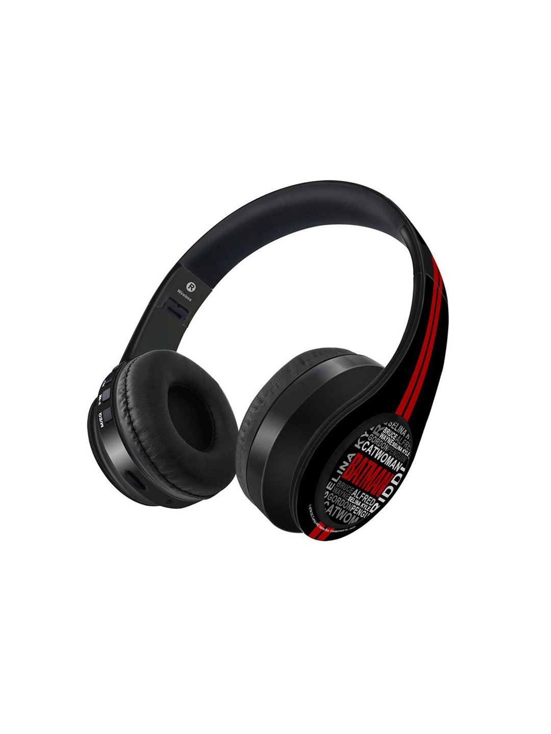 

macmerise Black Printed The Bat Clan- Bluetooth On Ear Headphones with 9 Hrs Battery & Mic, Multi