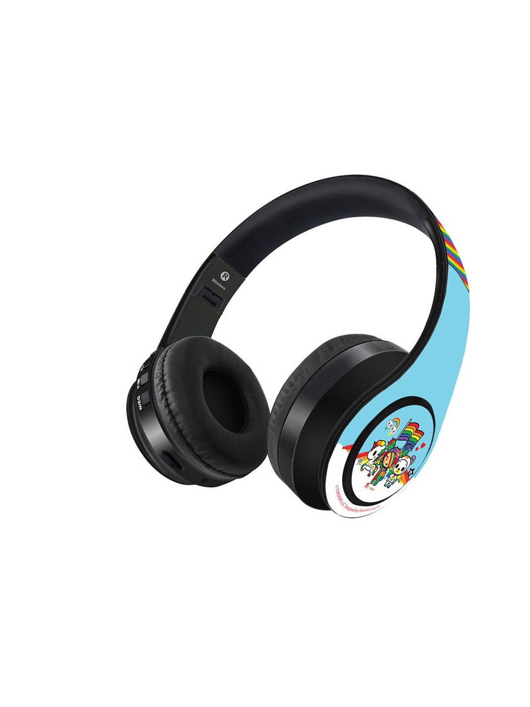 

macmerise Blue & Black TD Love Wins Printed Decibel Wireless On Ear Headphones