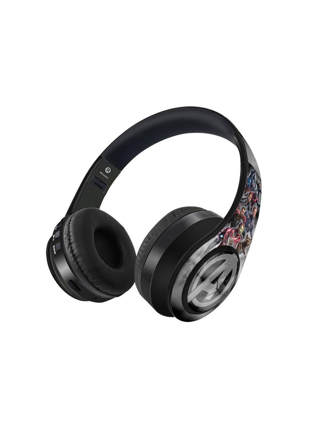 

macmerise Black Printed The Avengers Bluetooth On Ear Headphones with 9 Hrs Battery & Mic, Multi