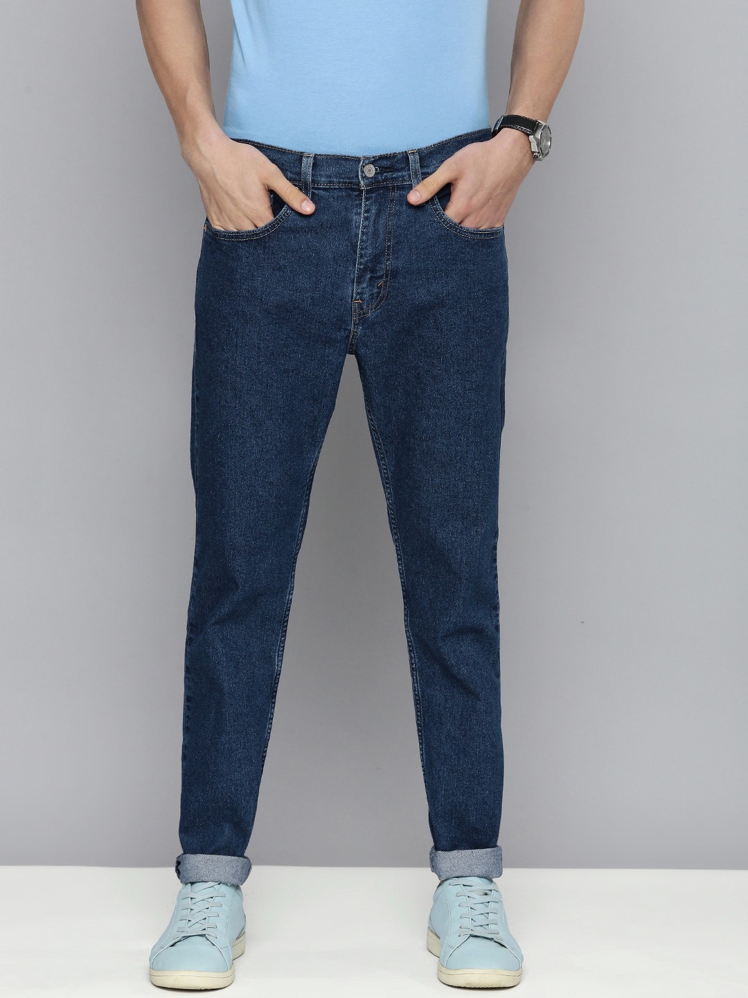 

Levis Men Blue Tapered Fit Light Fade Stretchable Jeans