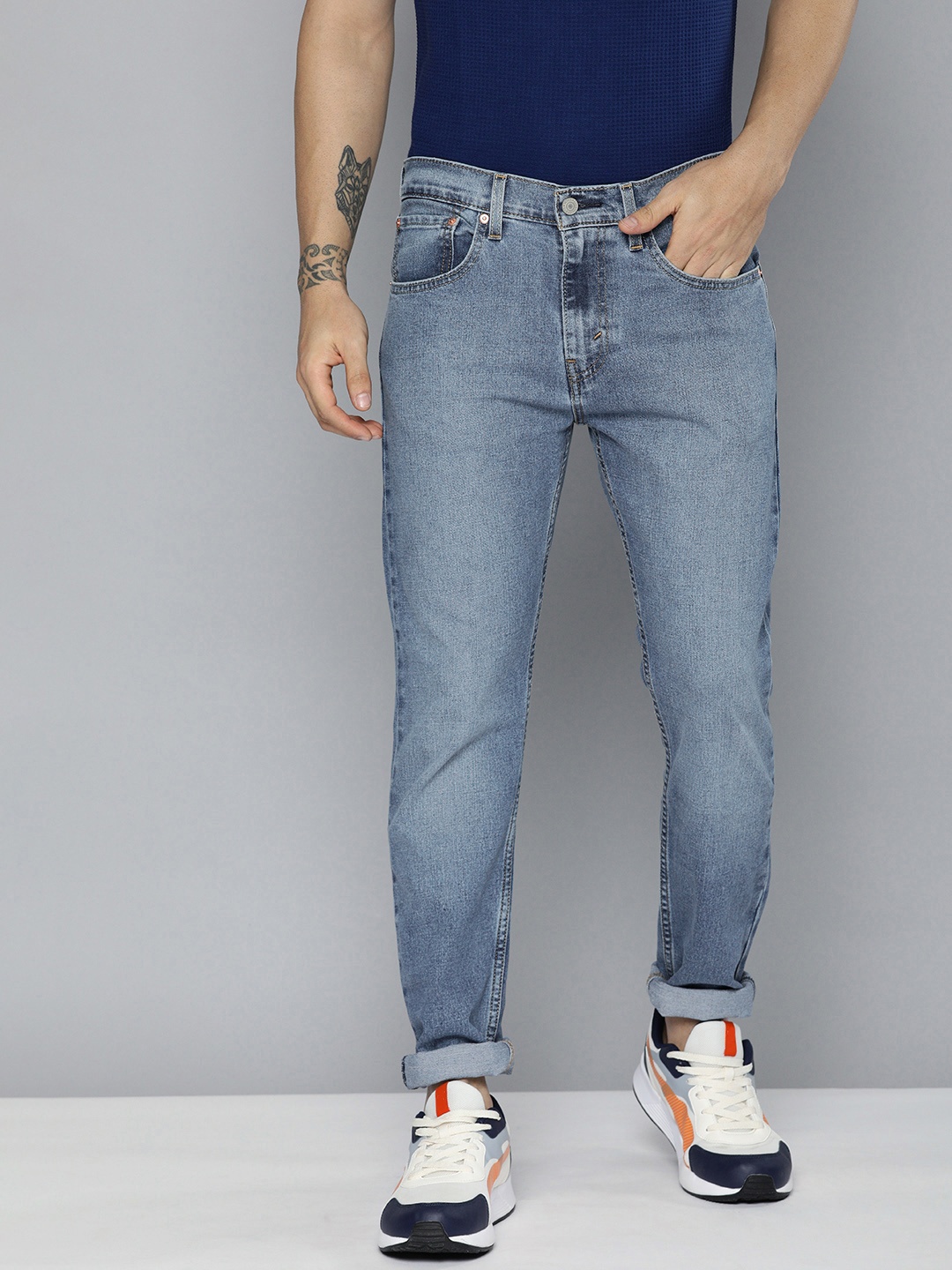 

Levis Men Blue 512 Slim Tapered Fit Heavy Fade Stretchable Jeans