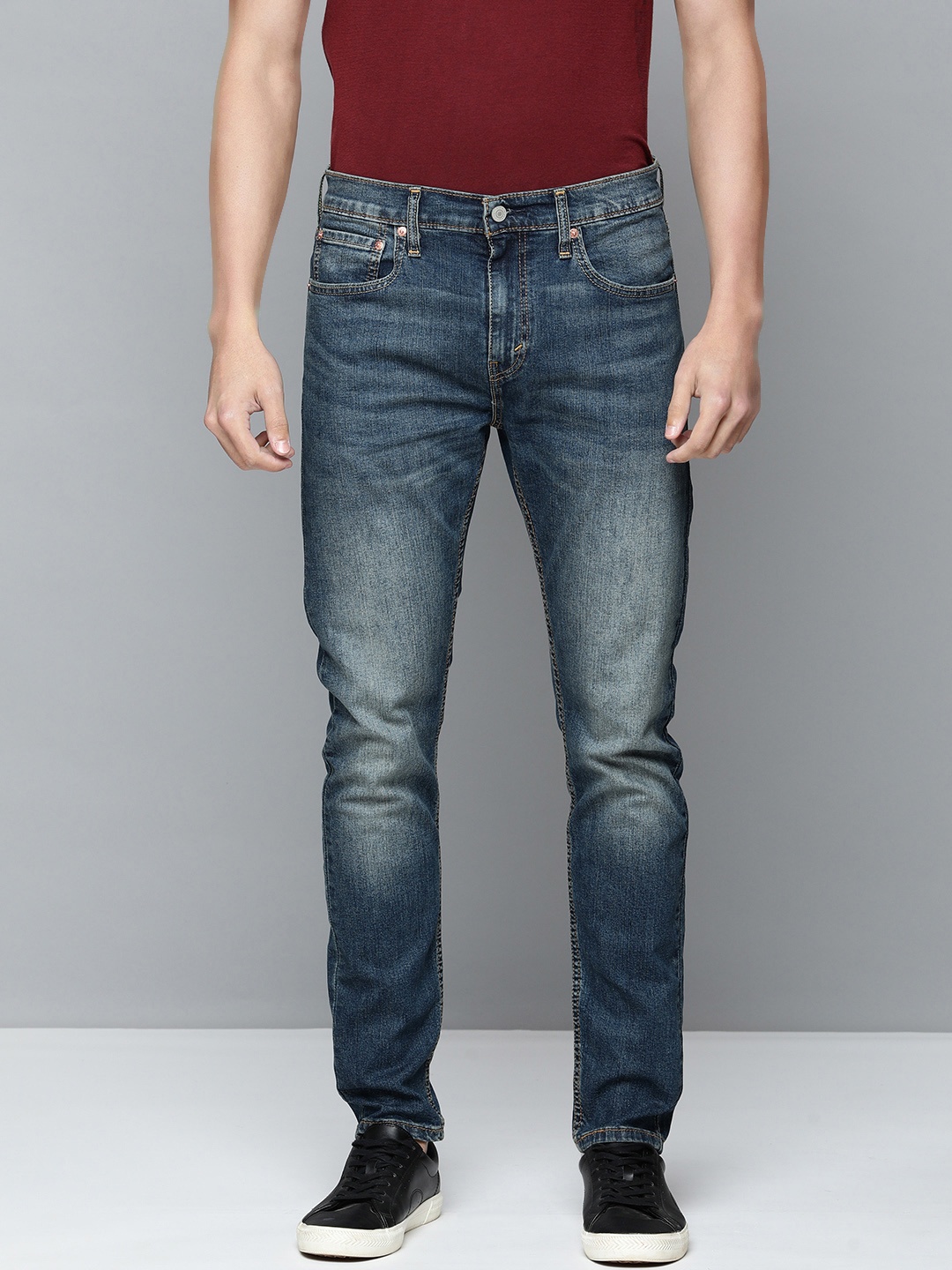 

Levis Men Blue 512 Tapered Fit Heavy Fade Stretchable Jeans