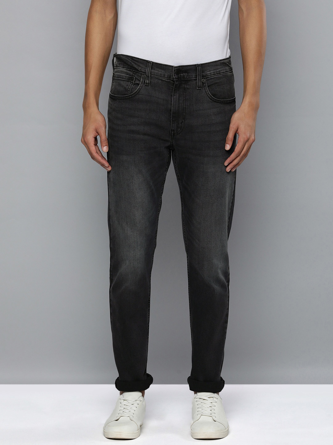 

Levis Men Black 512 Slim Tapered Fit Light Fade Mid Rise Stretchable Jeans