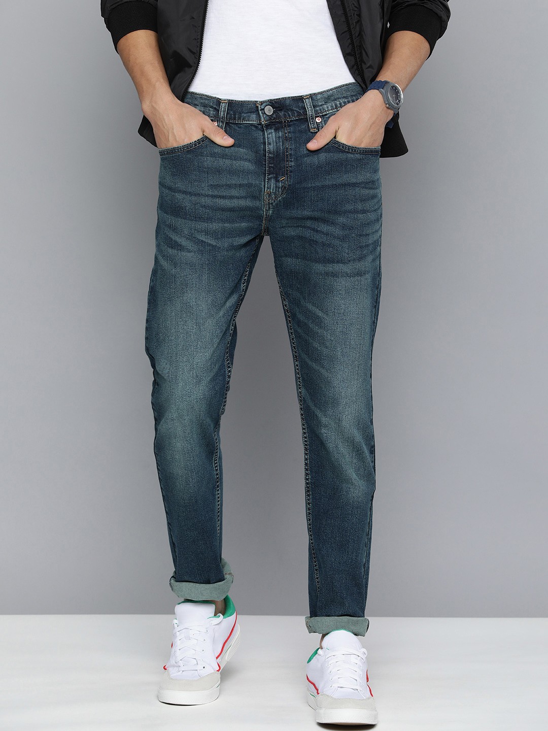 

Levis Men Blue 512 Slim Tapered Fit Heavy Fade Stretchable Jeans