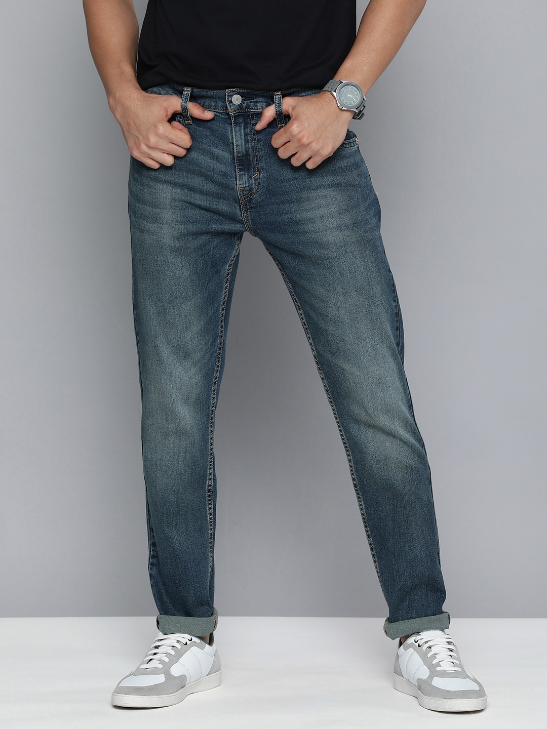 

Levis Men Blue 512 Slim Tapered Fit Heavy Fade Stretchable Jeans