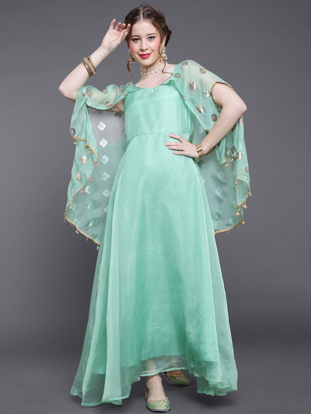 

saubhagya Green Maxi Dress