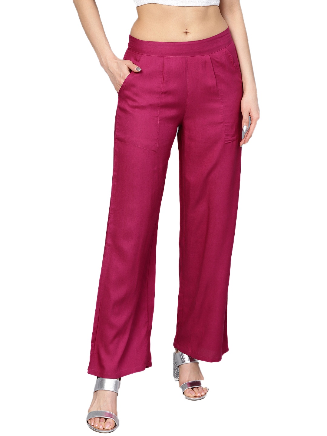 

Jaipur Kurti Women Magenta Palazzos