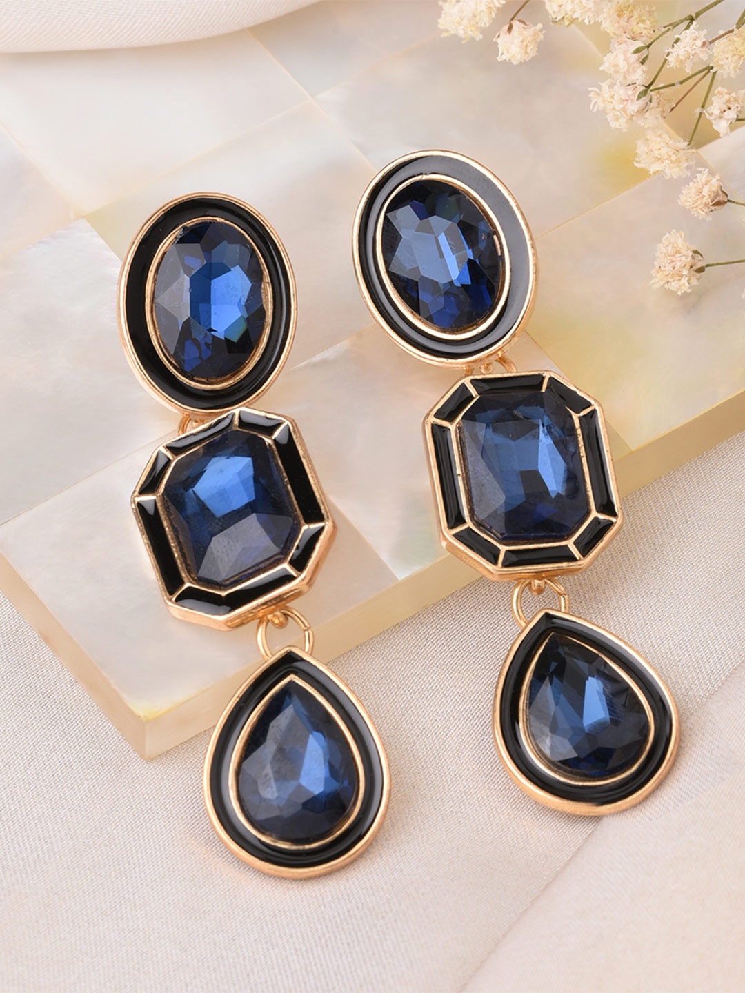 

Lilly & sparkle Blue Geometric Drop Earrings