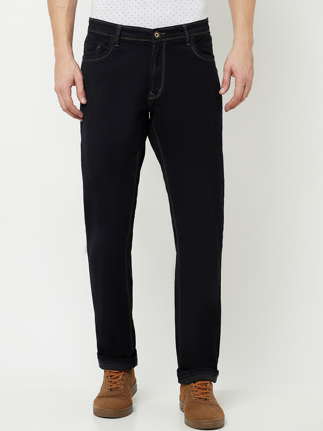 

Octave Men Black Regular Fit Stretchable Jeans