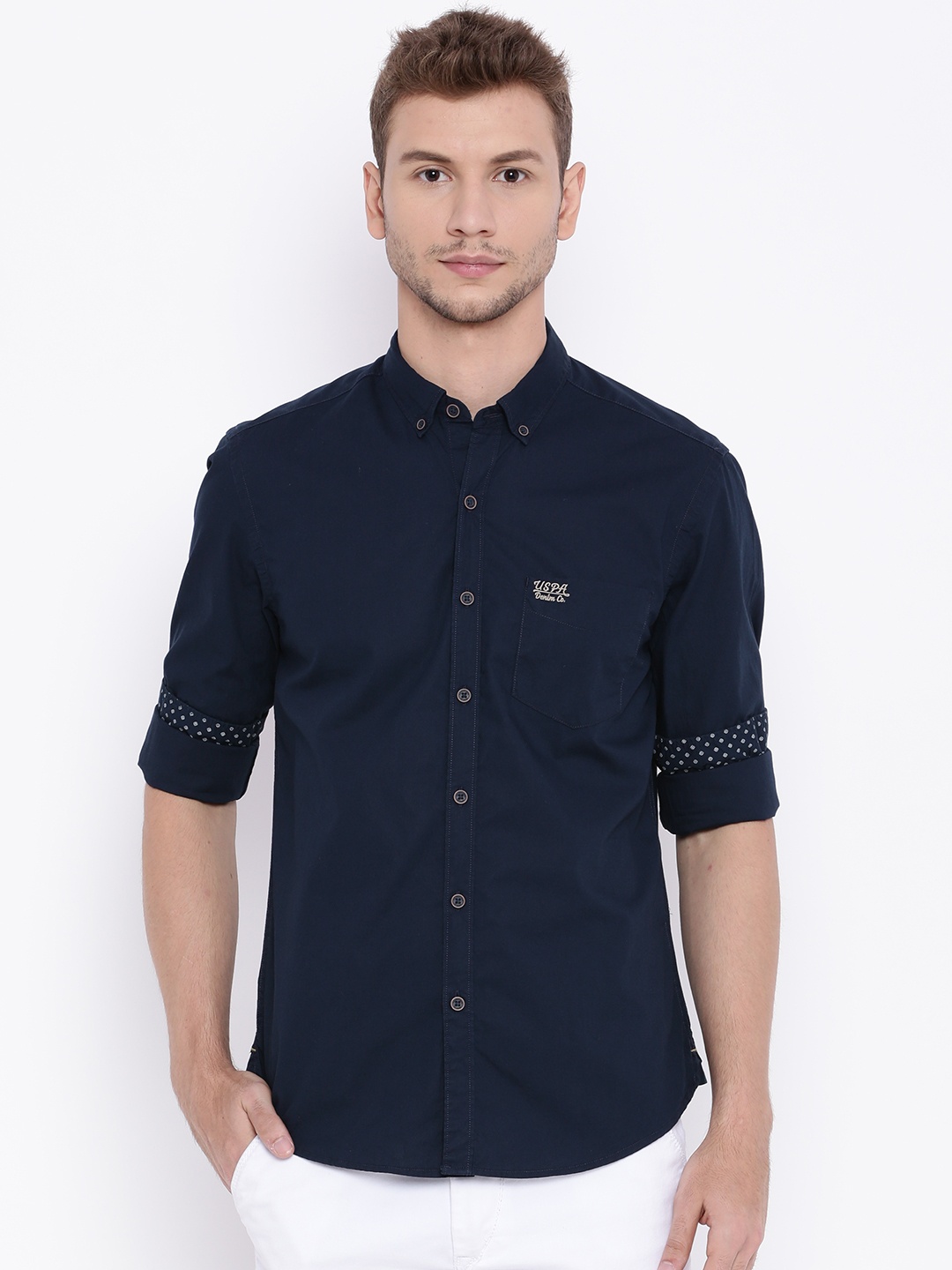 

U.S. Polo Assn. Denim Co. Men Navy Casual Shirt, Navy blue