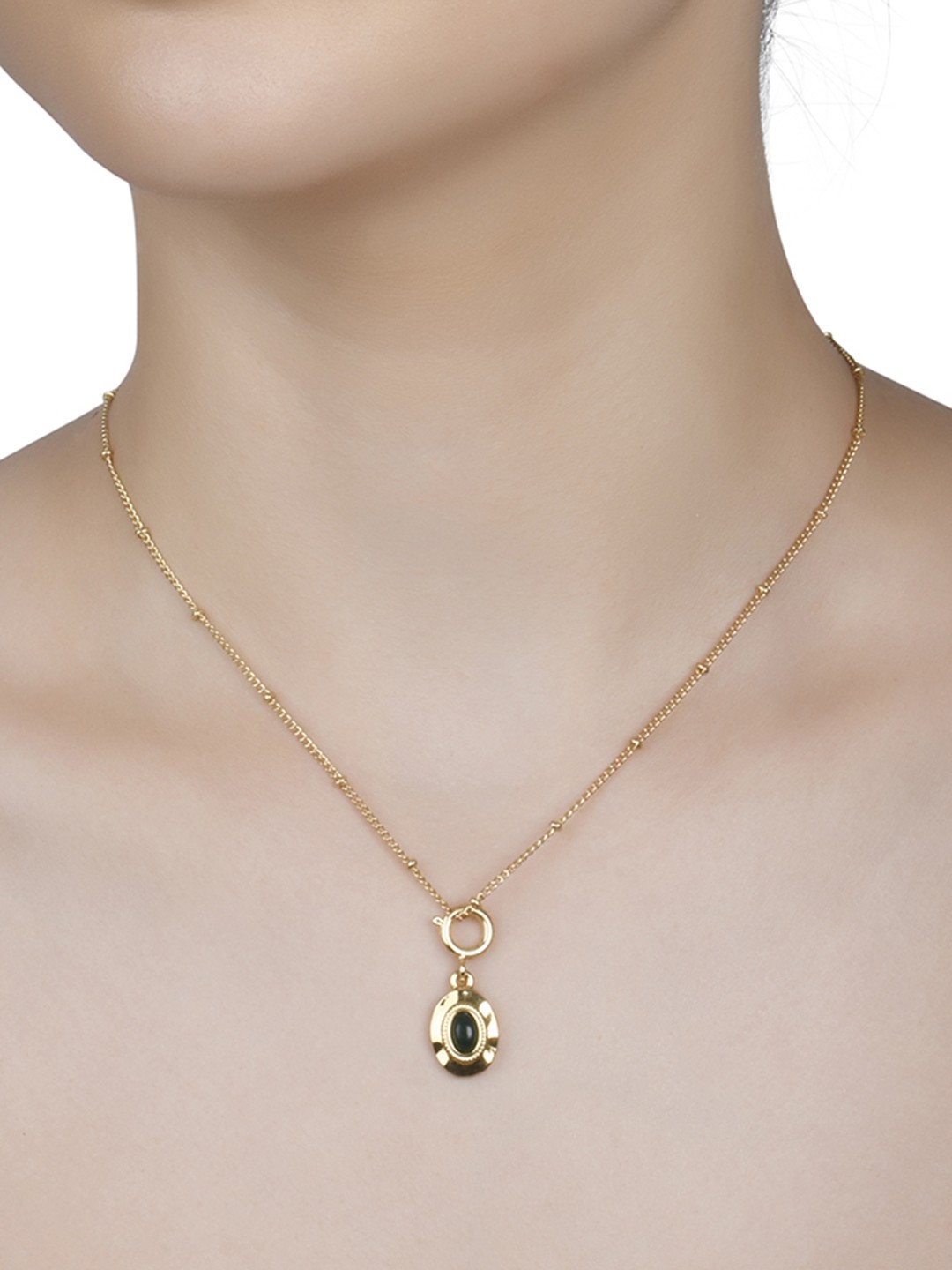 

Lilly & sparkle Gold-Toned & Black Gold-Plated Chain With Changeable Pendant