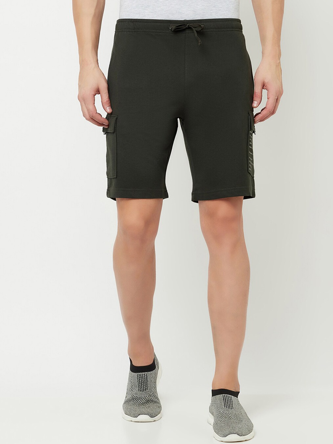 Octave Men Olive Green Sports Shorts